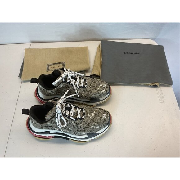 Gucci x‎ Balenciaga the Hacker project Triple S Sneakers Womens Sz 8 - Picture 1 of 16